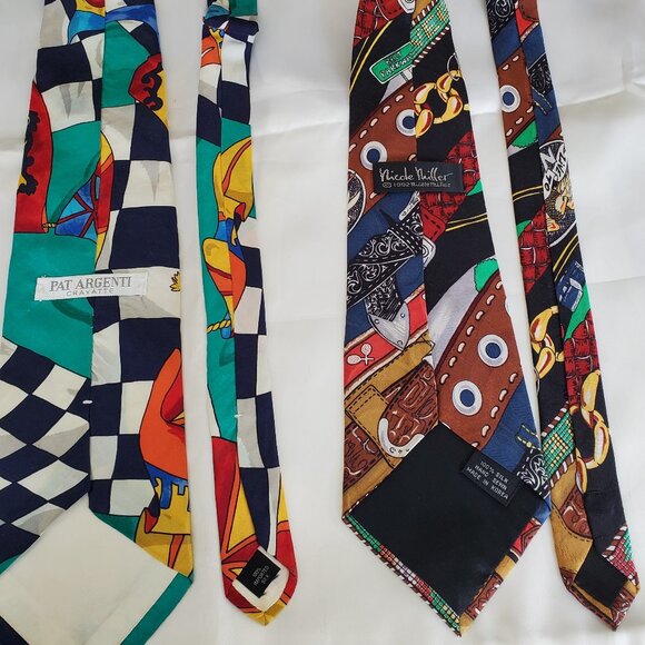 Nicole Miller Novelty Print Silk Necktie Tie Beer and Bars  NICOLE MILLER NY MEN\'S TIE - bundle of 3 for $39.